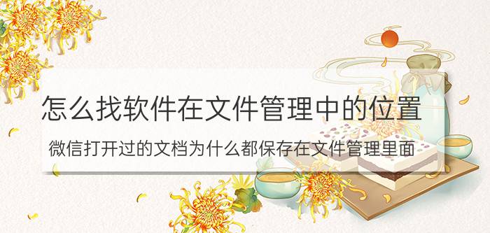 怎么找软件在文件管理中的位置 微信打开过的文档为什么都保存在文件管理里面？